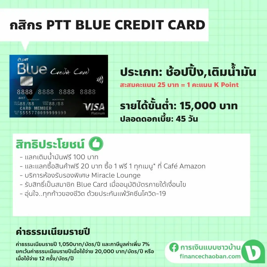 กสิกร PTT BLUE CREDIT CARD